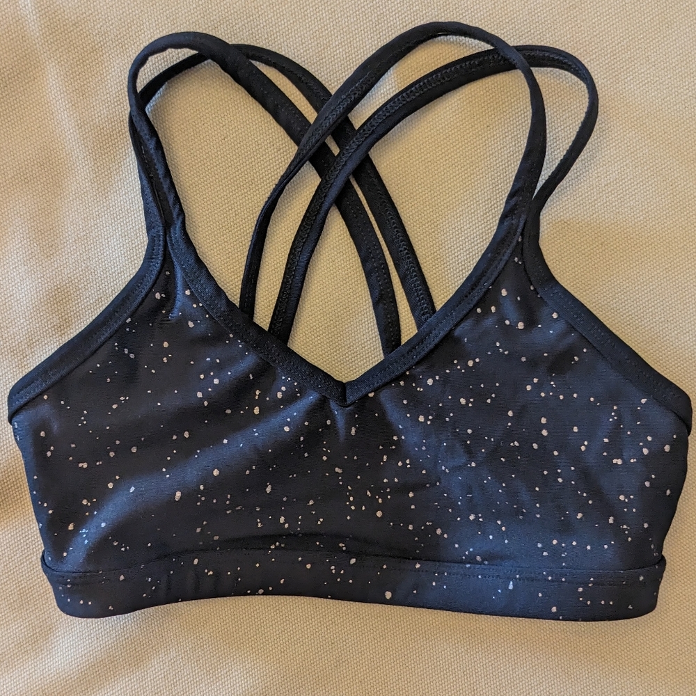 Beyond Yoga Double Back Alloy Speckled Bra